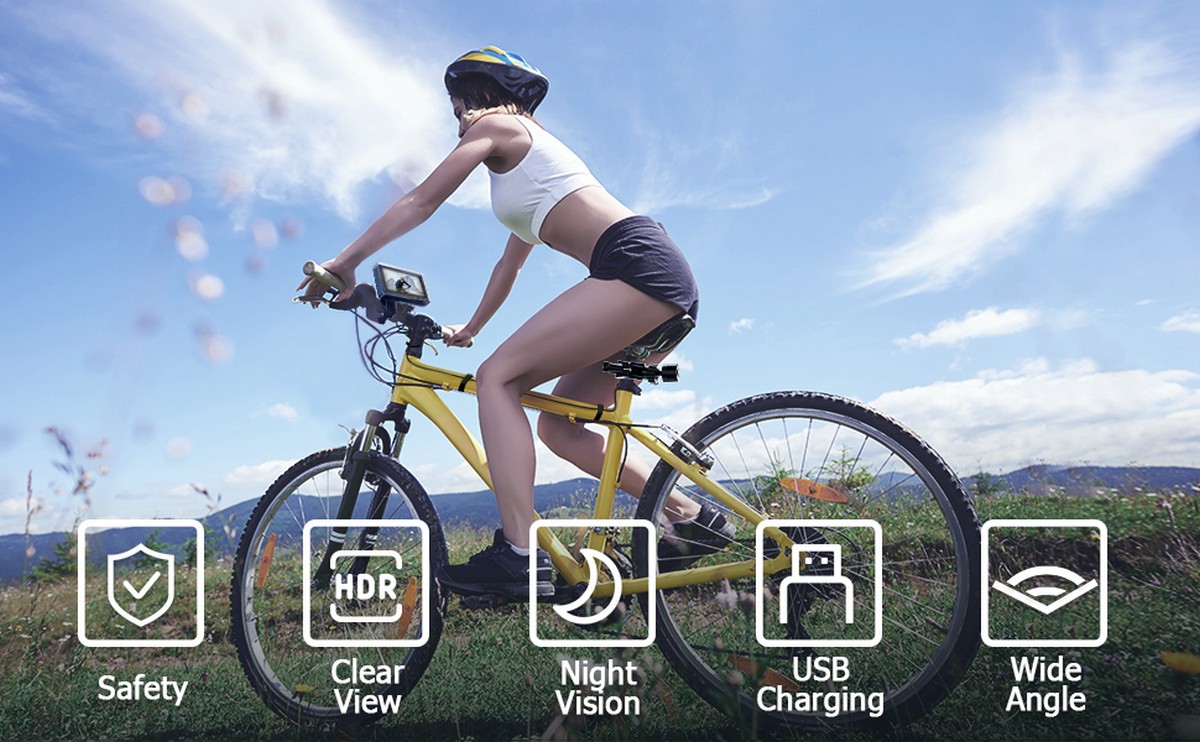 camera de securitate pentru bicicleta cu monitor