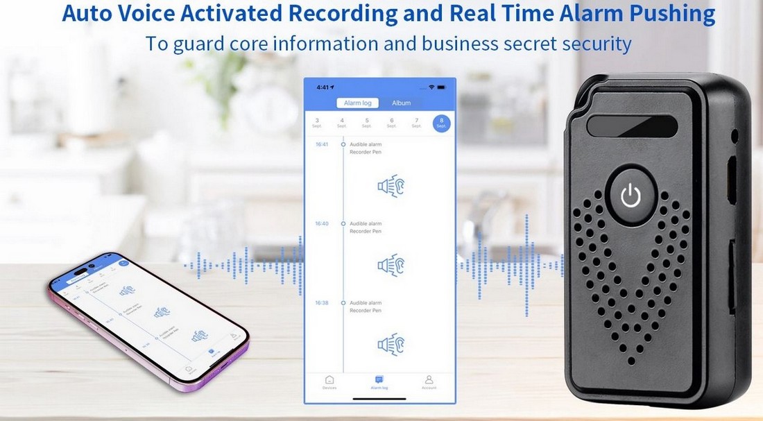 Recorder audio WIFI APP controlat prin telefonul mobil