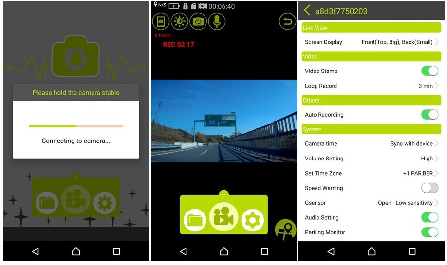 aplicație de la DOD Android/iOS - camera auto dod