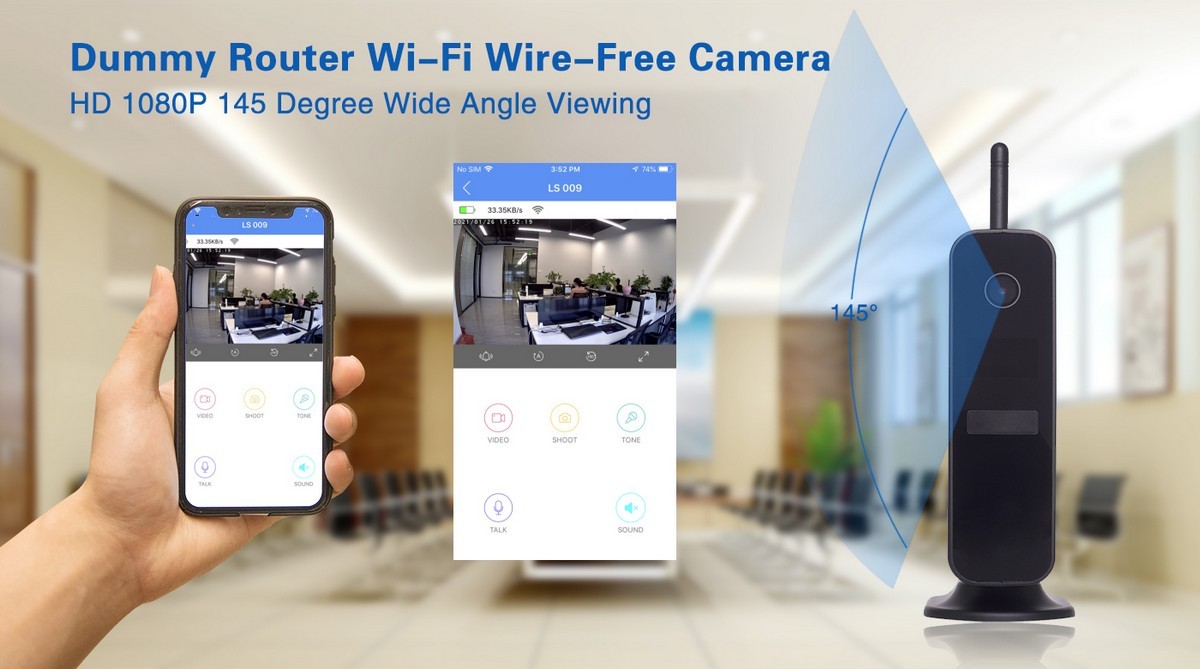 camera wifi in router cu un unghi de 145 de grade