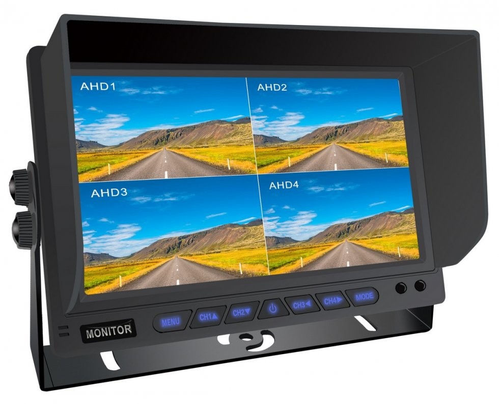 Monitor HD hibrid de 10 inchi cu 8 canale pentru mașină sau mașină