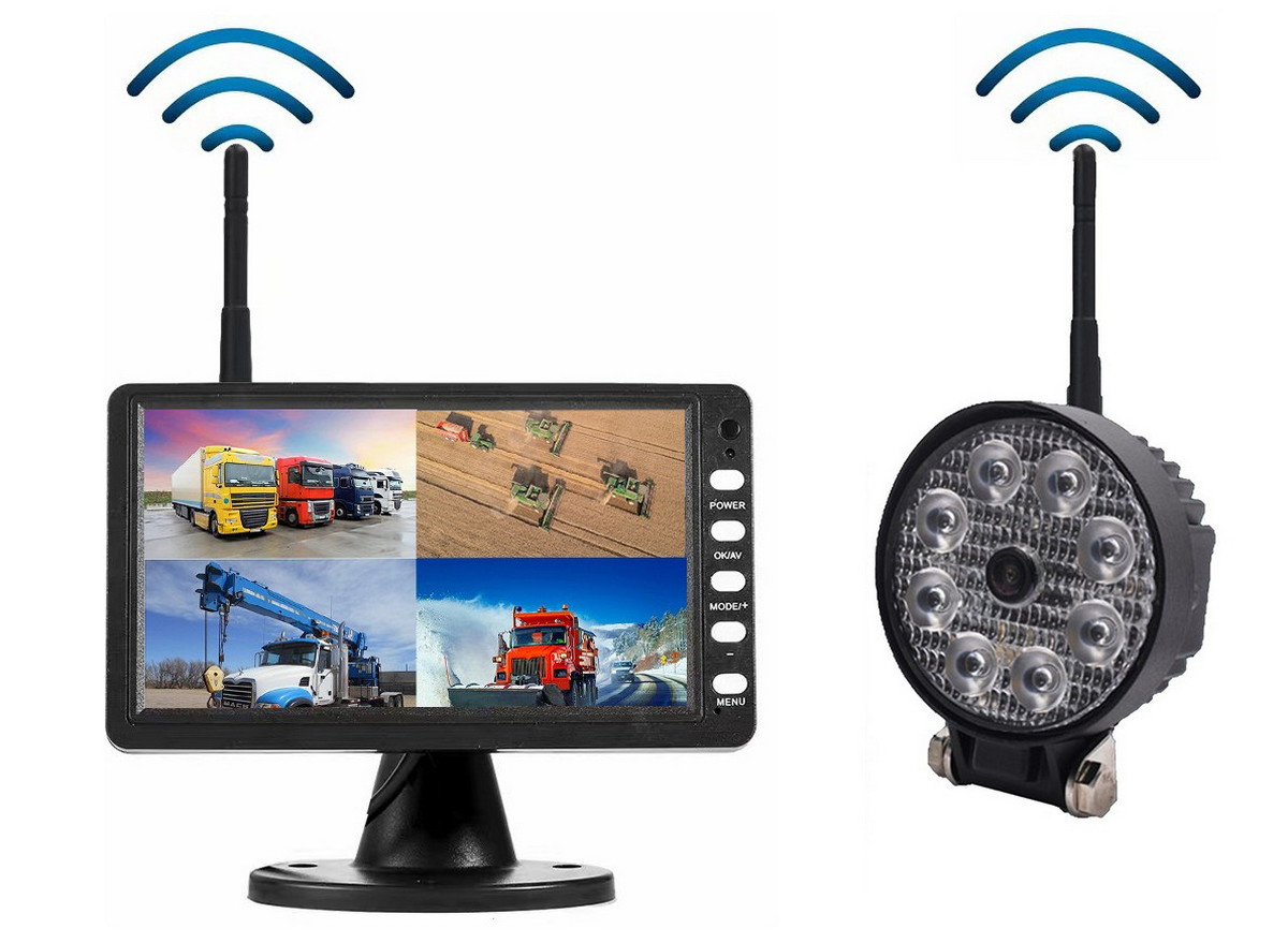 Set de marșarier Cameră WiFi 120° cu 720P AHD cu lumină LED 8x + monitor LCD digital de 7"