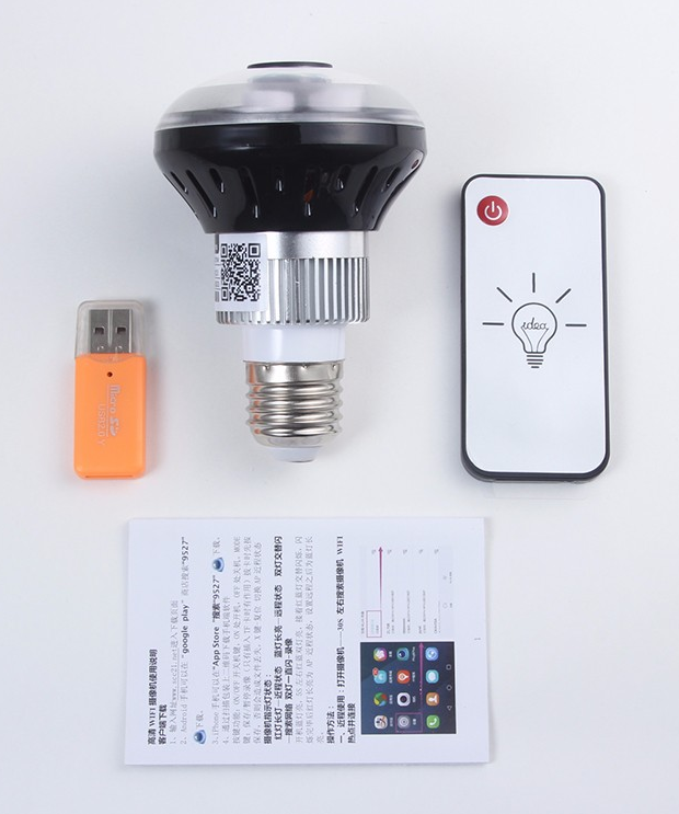 cameră wifi ascunsă în becuri LED