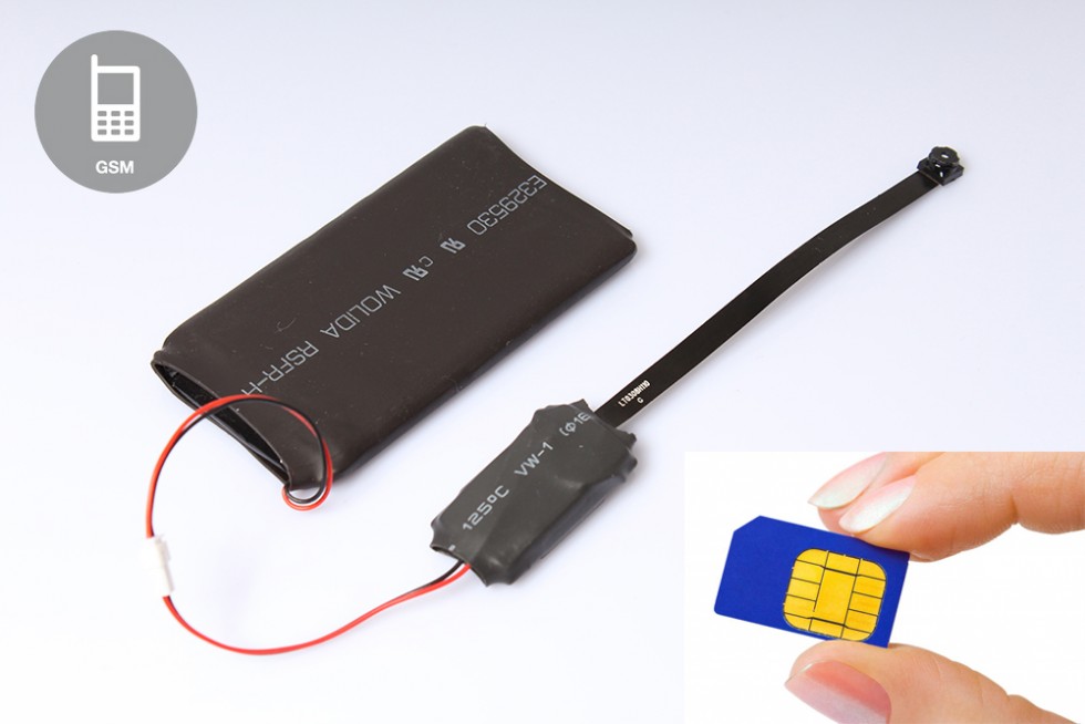 Cameră spion GSM pe card SIM și SD