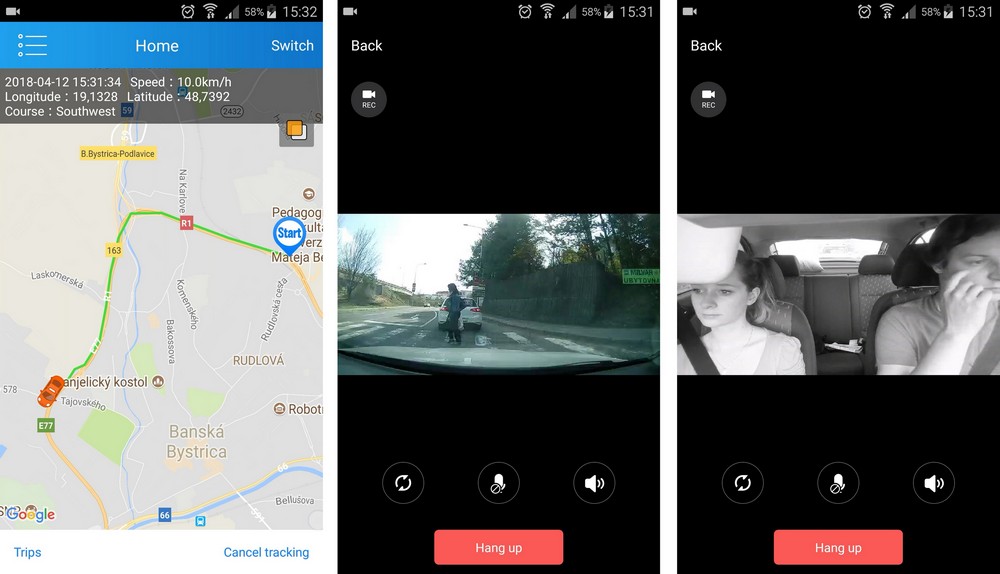 Cameră auto 3g cu GPS - urmărire prin aplicație