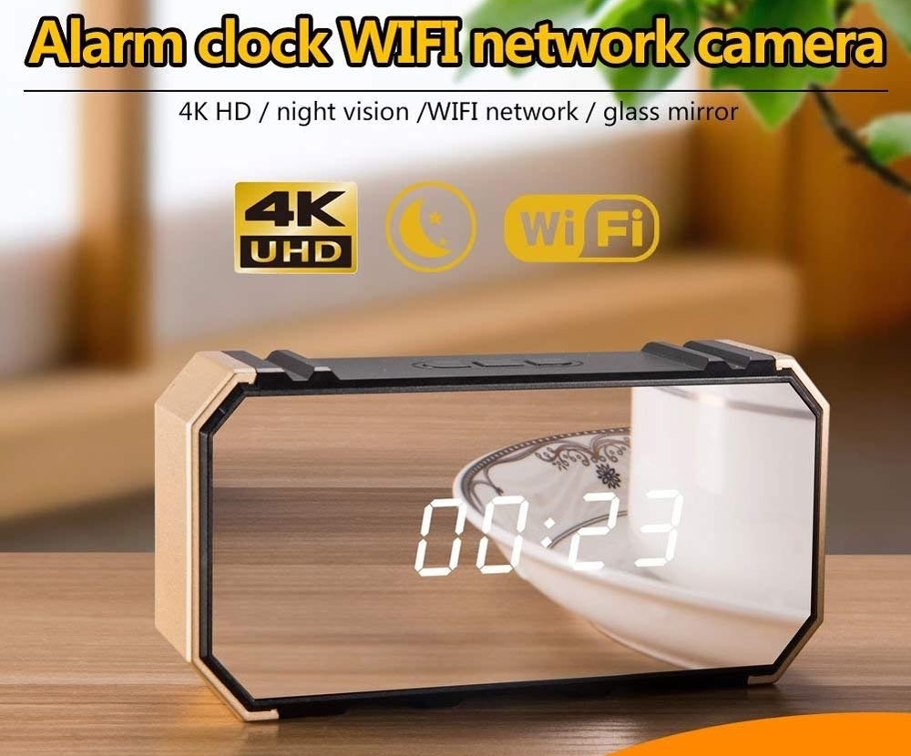 Cameră wifi 4K în ceas cu alarmă