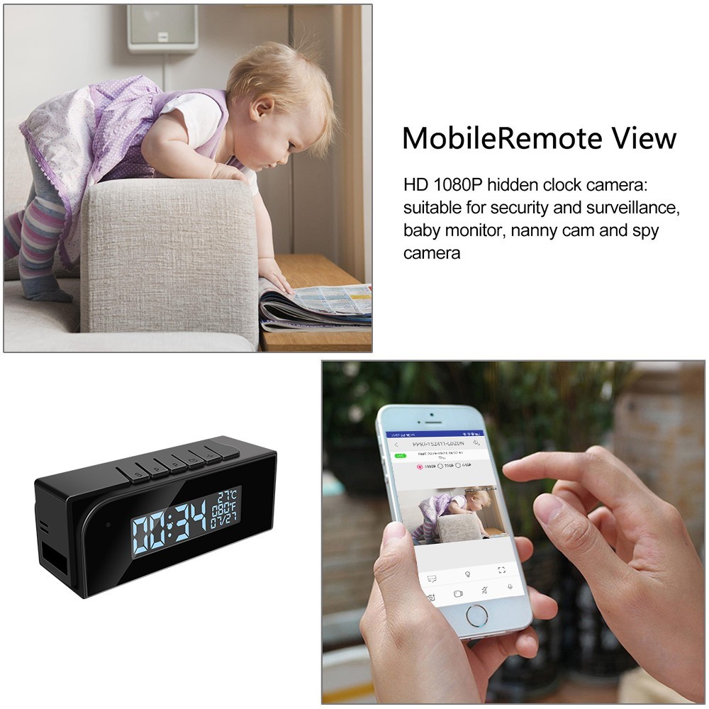 cameră în ceas cu alarmă digital - aplicație mobilă