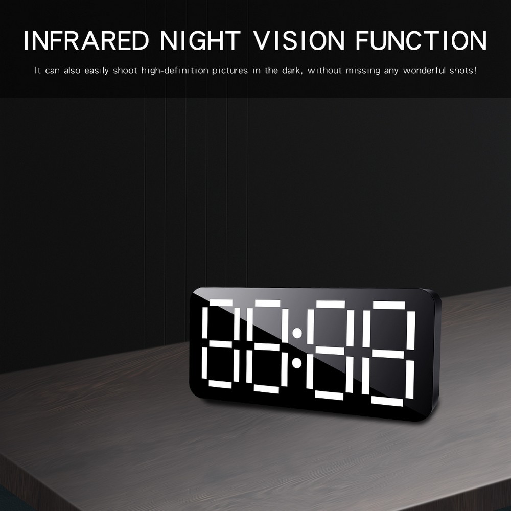 Cameră HD în ceas cu alarmă cu vedere pe timp de noapte