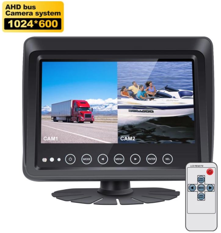 monitor auto impermeabil IP68 cu telecomandă