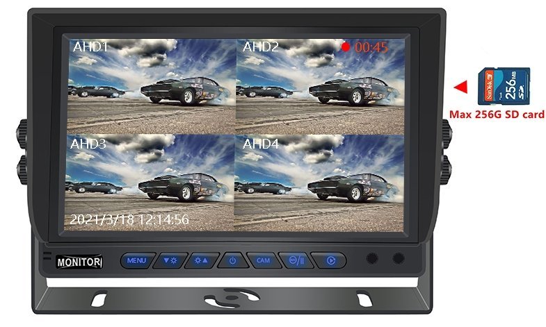 Monitor auto de 10 inchi cu suport card SD de 256 GB