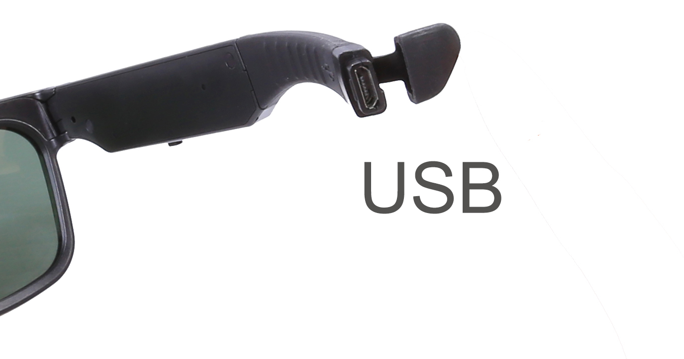 ochelari cu camera inregistrare discreta - port USB ascuns