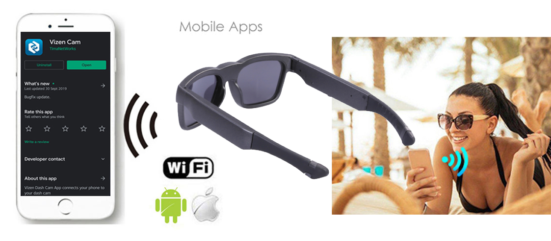 ochelari pentru transmisie în direct wifi - ochelari de soare spion