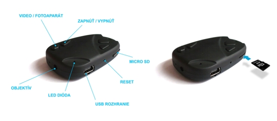 Camera breloc + 2 GB SD