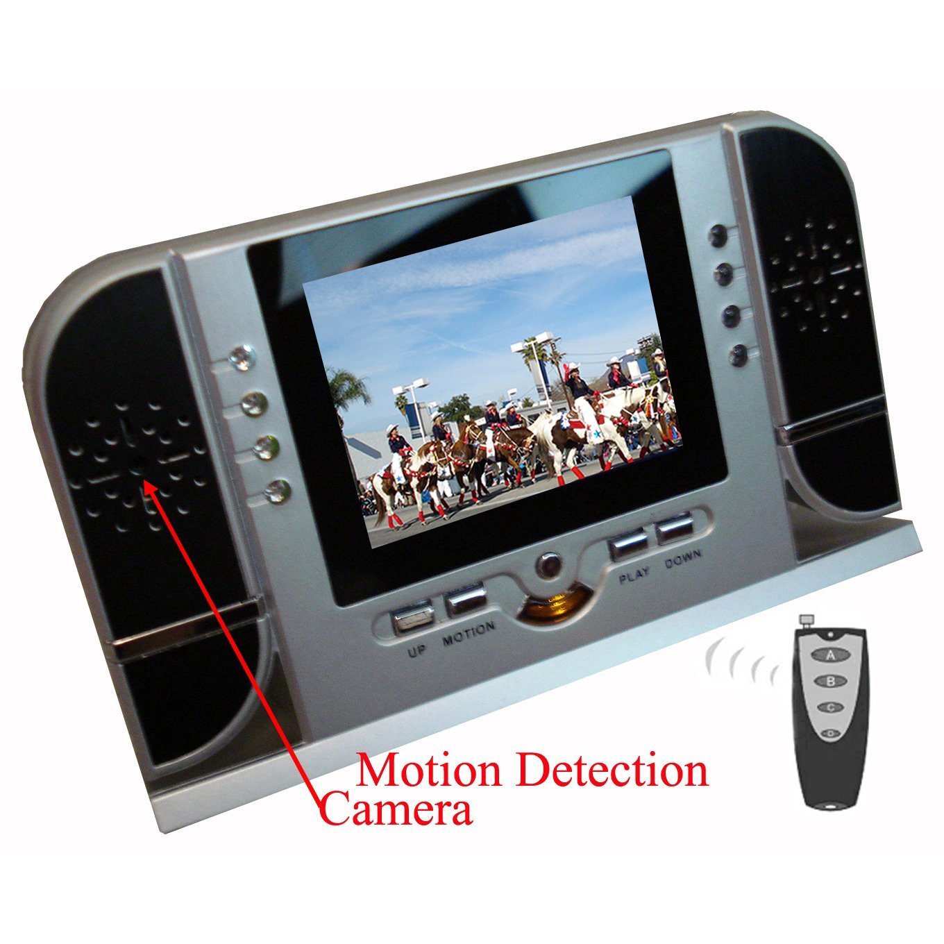 Ceas alarma LCD cu camera + detectie miscare + LED IR de noapte