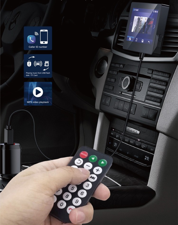 monitor auto cu transmițător fm și video hands-free